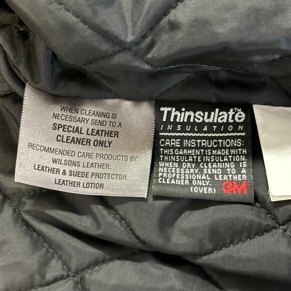 Wilsons Leather Coat Jacket Men's Size Large Black Thinsulate Waterproof Heavy - Picture 4 of 12